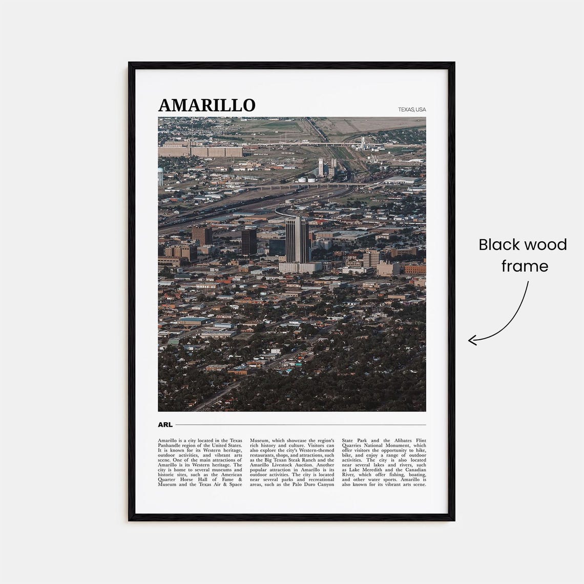 Amarillo Texas USA Aerial City Skyline at Dusk Panhandle Poster - Image 2