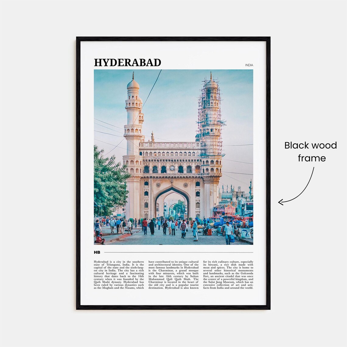 Hyderabad Travel Poster, India Wall Art Print - Image 2