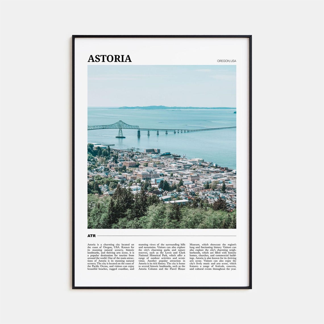 Astoria Oregon Megler Bridge Columbia River Aerial View Poster
