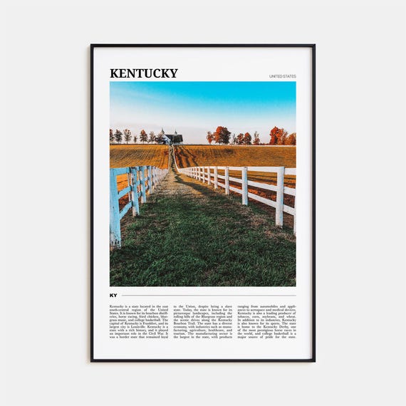 Kentucky Travel Poster, USA Travel Poster Art Print