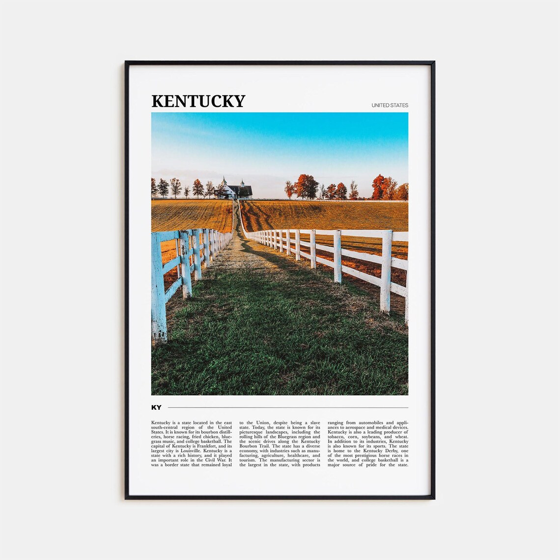 Kentucky Travel Poster, USA Travel Poster Art Print