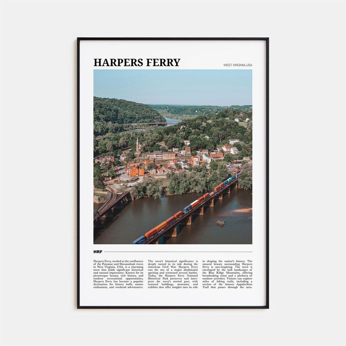 Harpers Ferry Travel Poster, USA Wall Art Print
