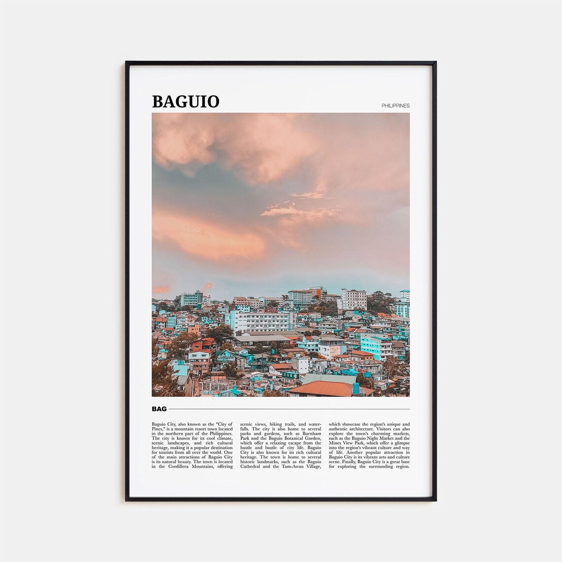 Baguio Travel Poster, Philippines Art Print