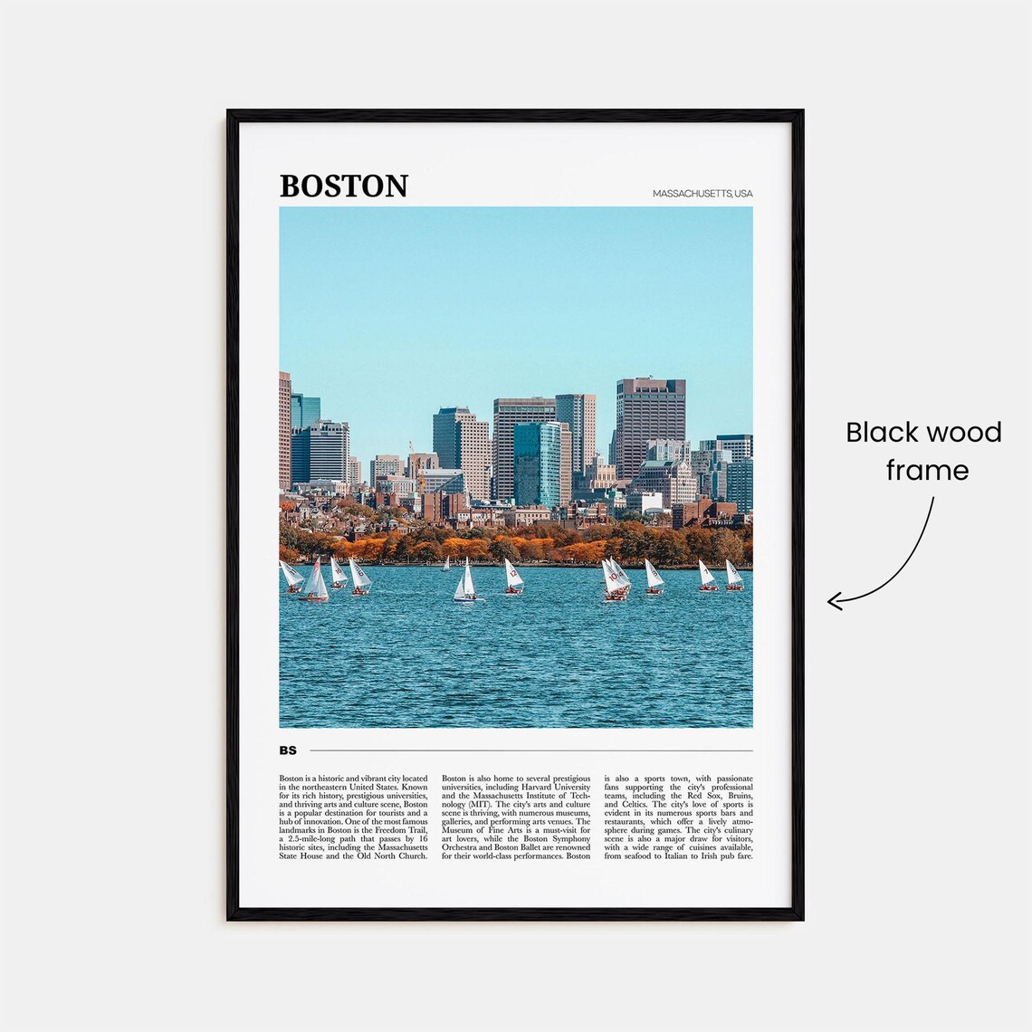 Boston Travel Poster No 1, Massachusetts Travel Poster - Image 2