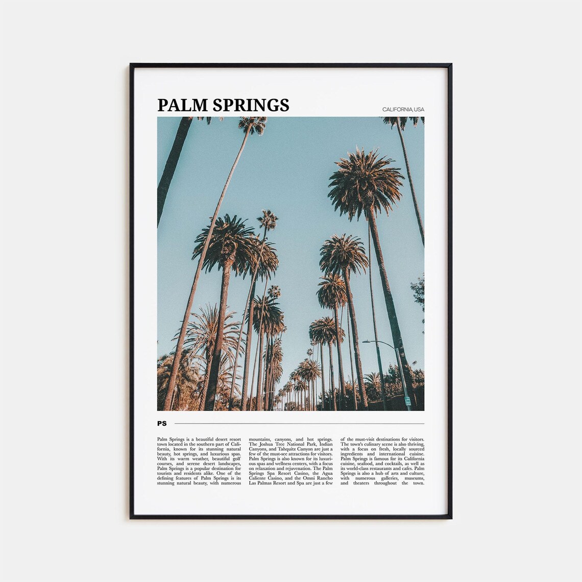 Palm Springs Travel Poster, California USA Wall Art