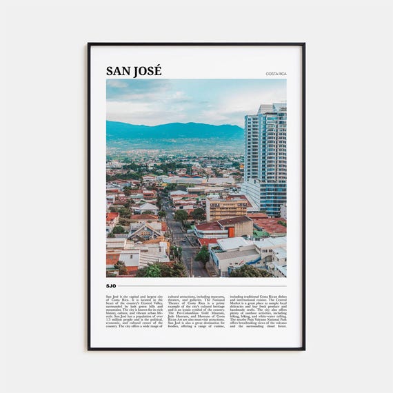 San Jose Travel Poster Costa Rica San Jose Wall Art San Jose Poster Print San Jose Photo San Jose Decor Costa Rica