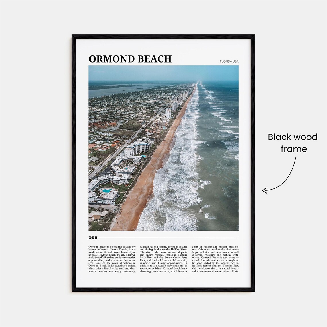Ormond Beach Travel Poster, Florida USA Wall Art - Image 2