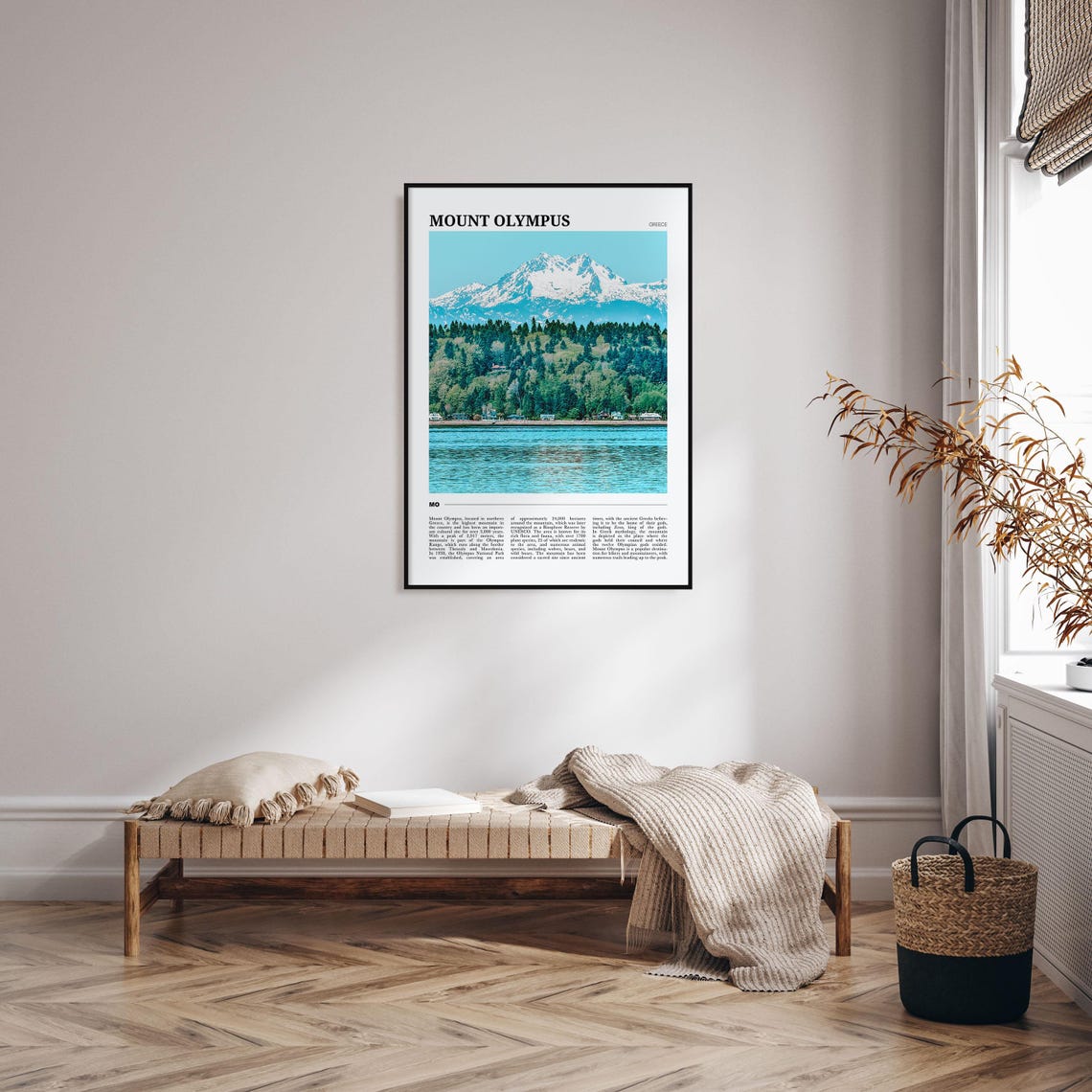 Mount Olympus Greece Snowcapped Peak Forest Lake View Travel Poster - Image 4