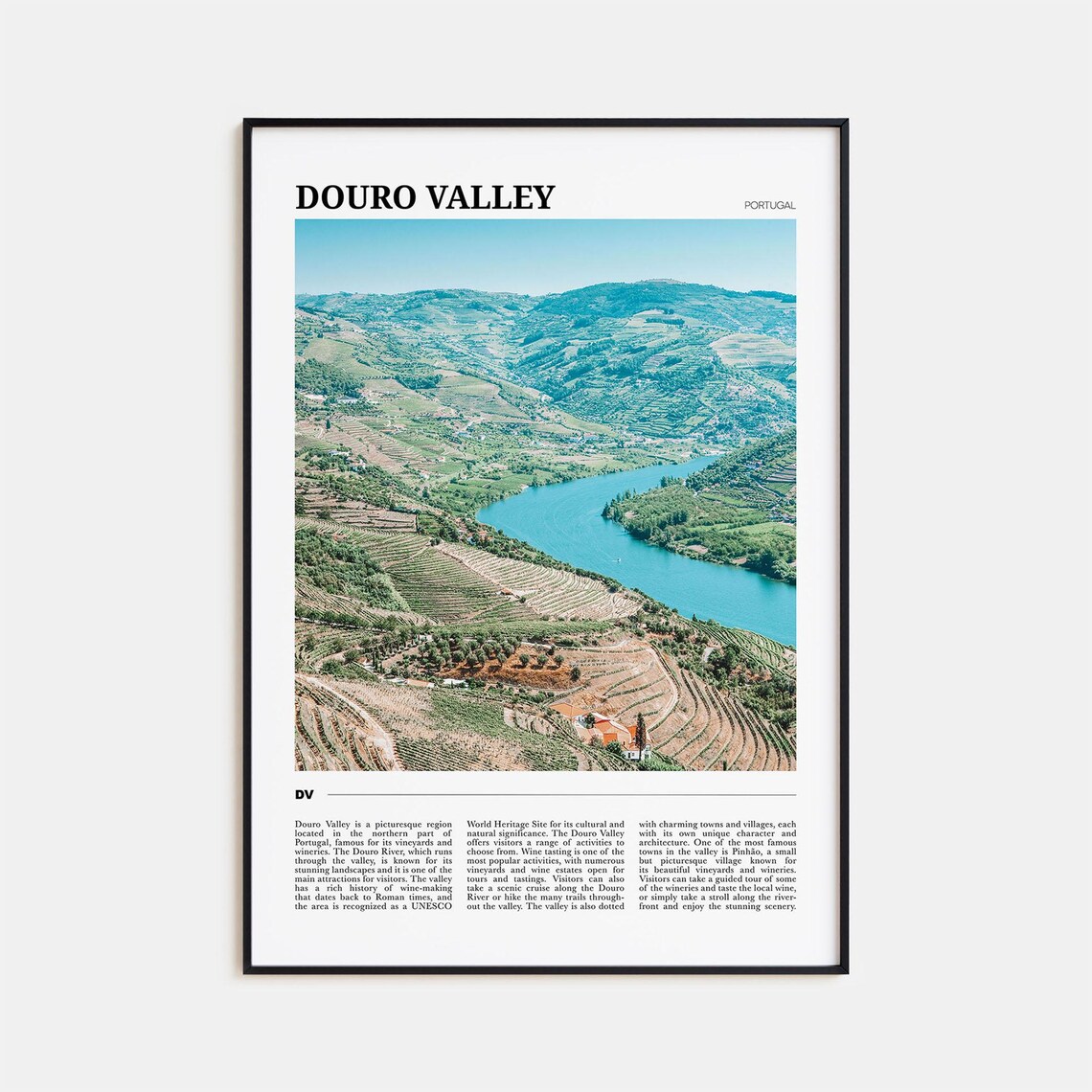 Douro Valley Travel Poster, Portugal Wall Art Print