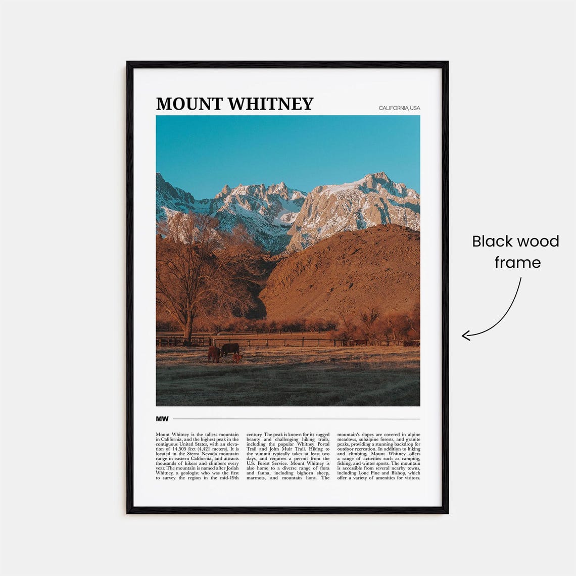 Mount Whitney California Snow Capped Sierra Peaks Travel Poster - Image 2