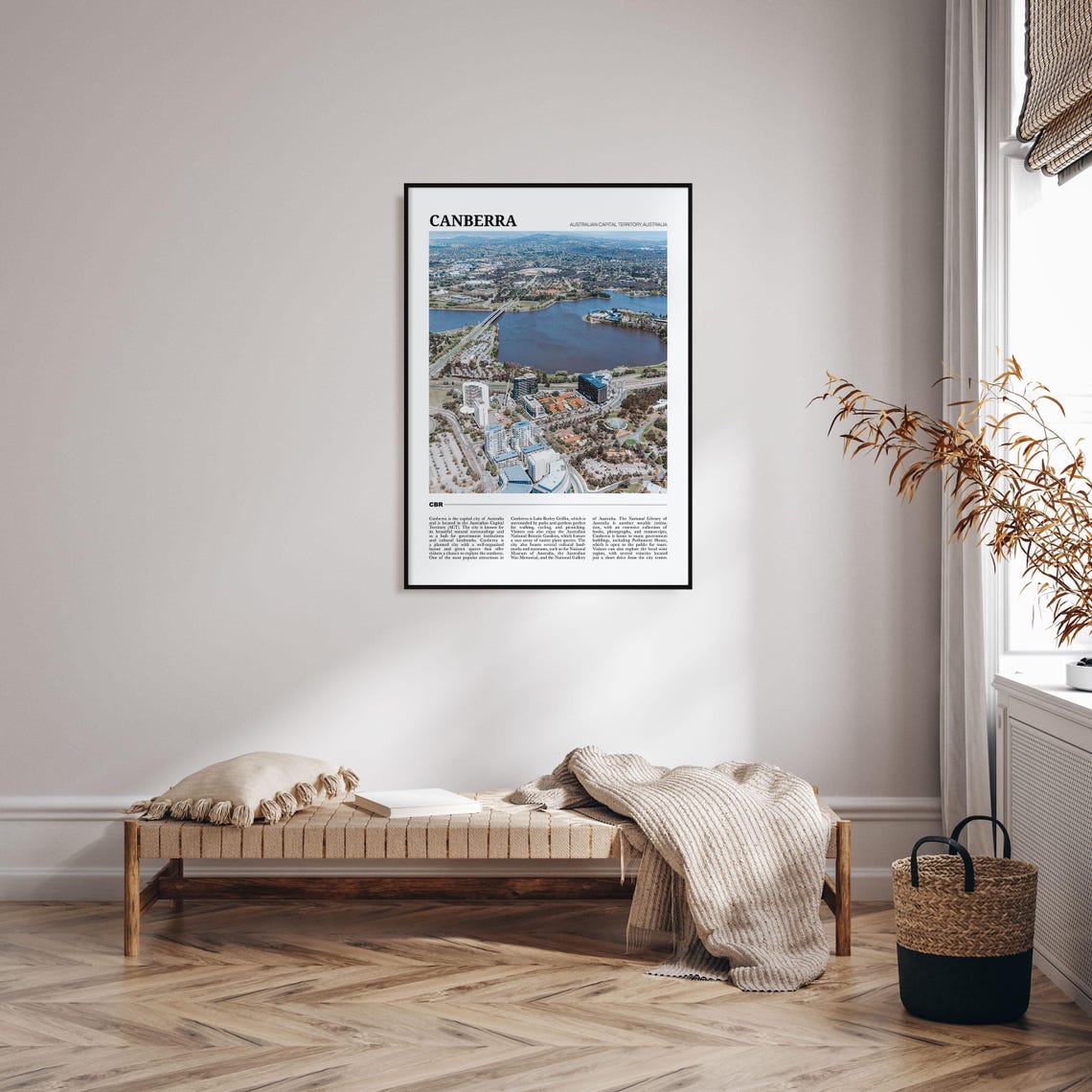 Canberra Australia Lake Burley Griffin Aerial City Photo Travel Poster - Image 4