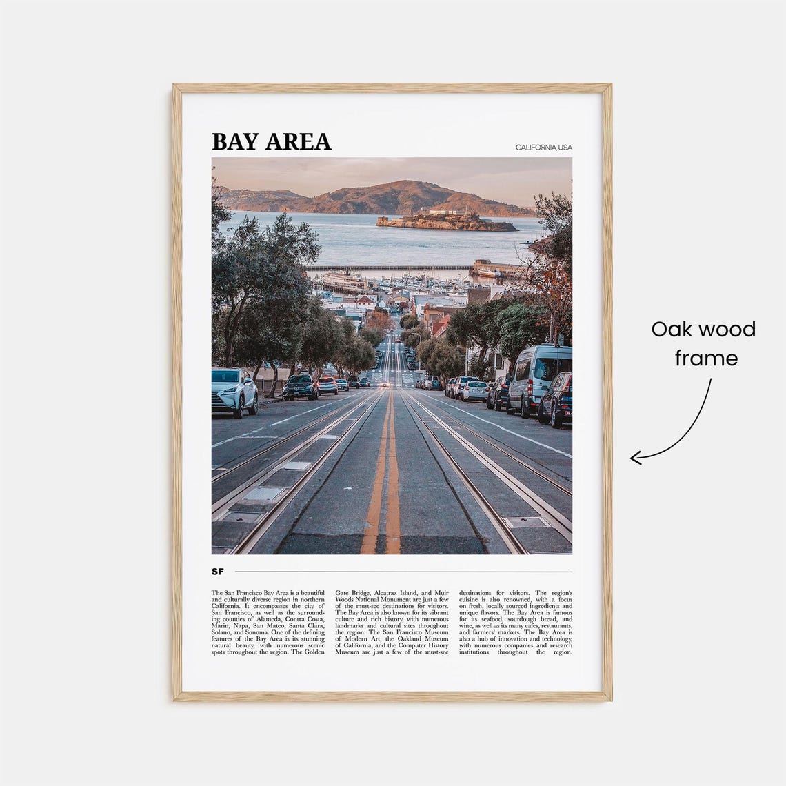 San Francisco Bay Area Cable Car Street Alcatraz Island Travel Poster - Image 3