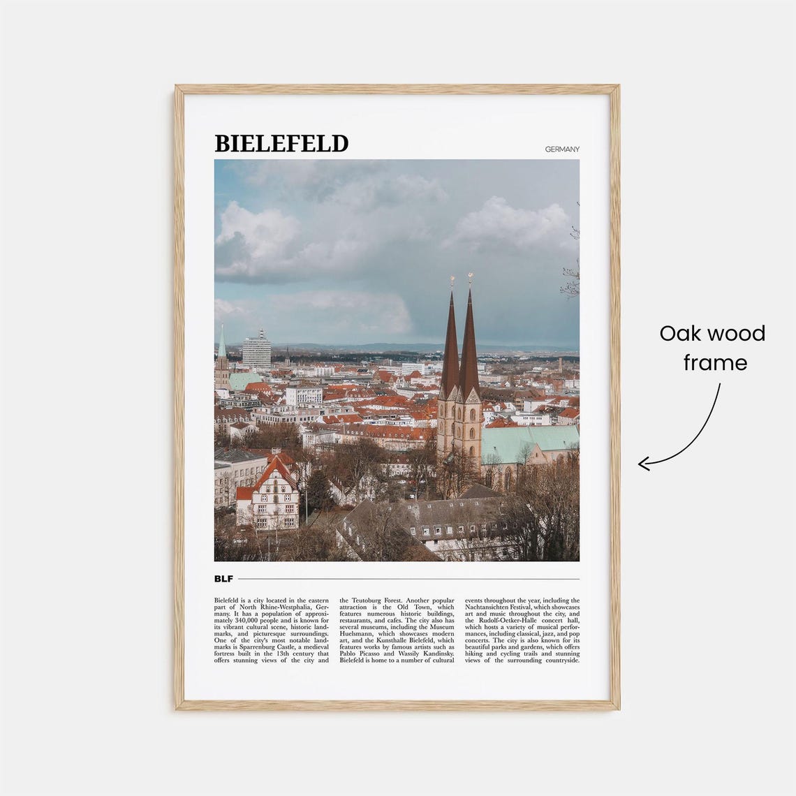 Bielefeld Germany Historic City Panorama With Twin Spires Poster - Image 3