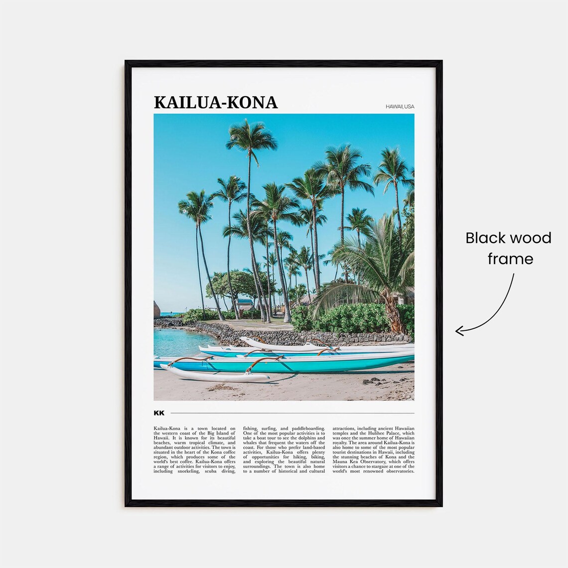 Kailua Kona Travel Poster, Hawaii Travel Art Print - Image 2