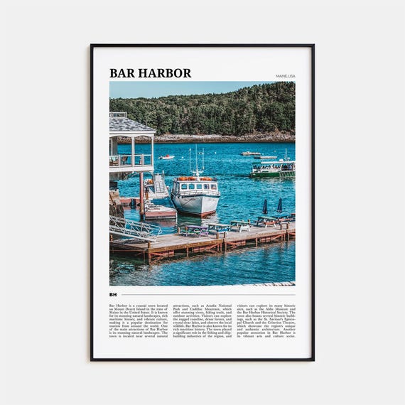 Bar Harbor Travel Poster, Maine USA Wall Art