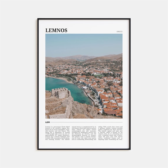 Lemnos Travel Poster, Greece Wall Art Print