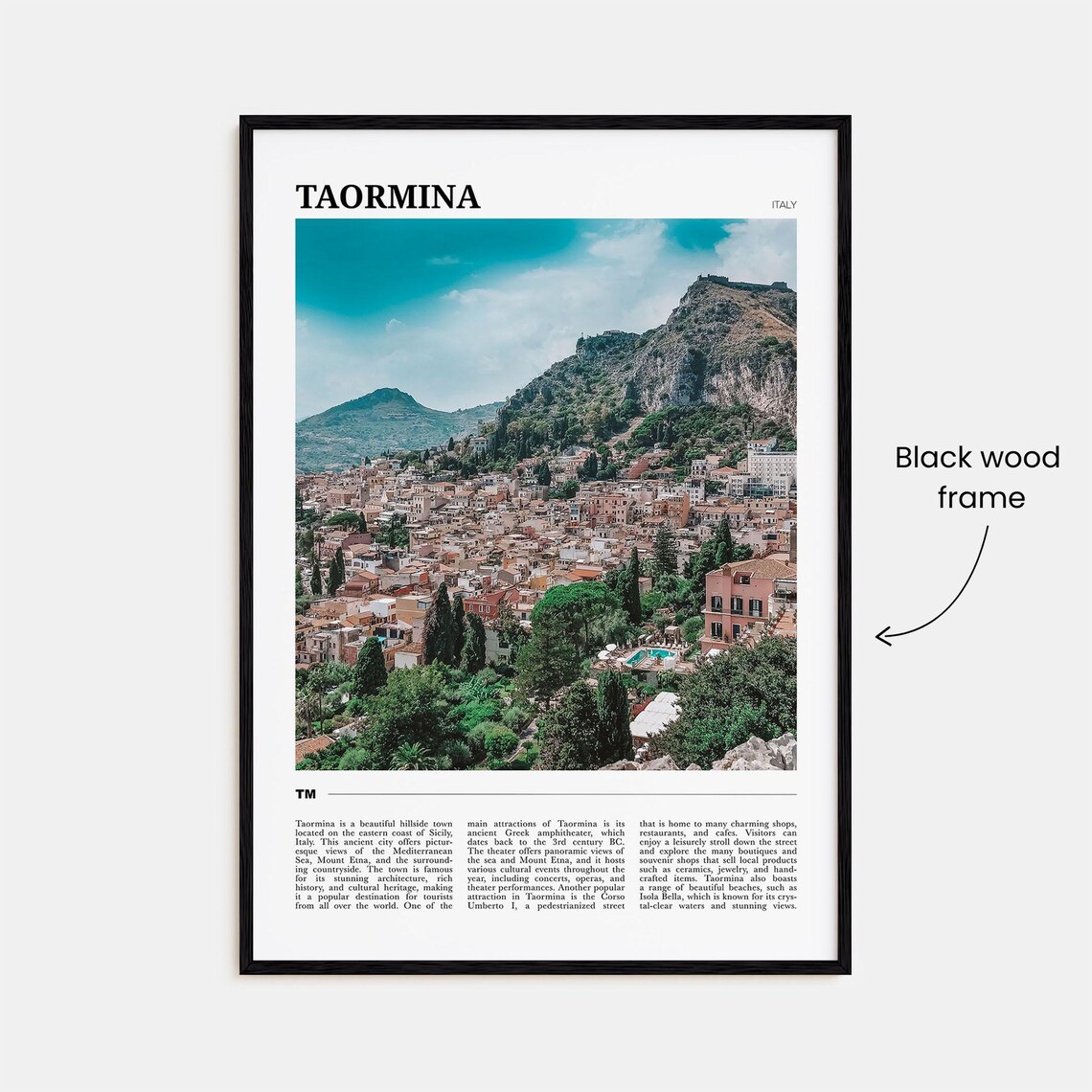 Taormina Travel Poster Taormina Wall Art Taormina Poster Print Taormina Photo Taormina Decor Italy - Image 2