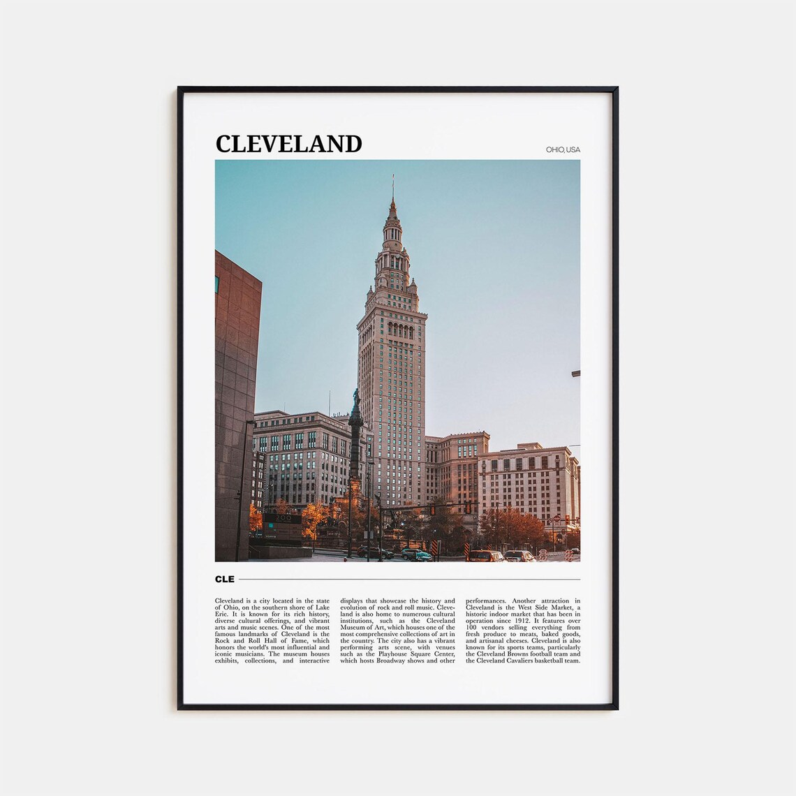 Cleveland Travel Poster, Ohio USA Art Print