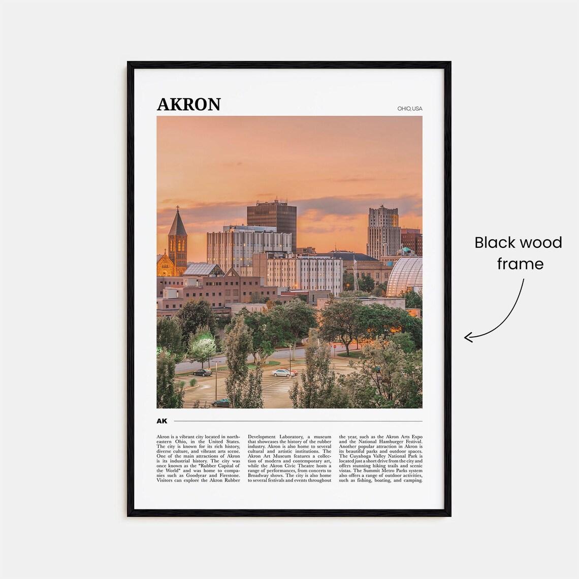 Akron Travel Poster, Ohio USA Wall Art Print - Image 2