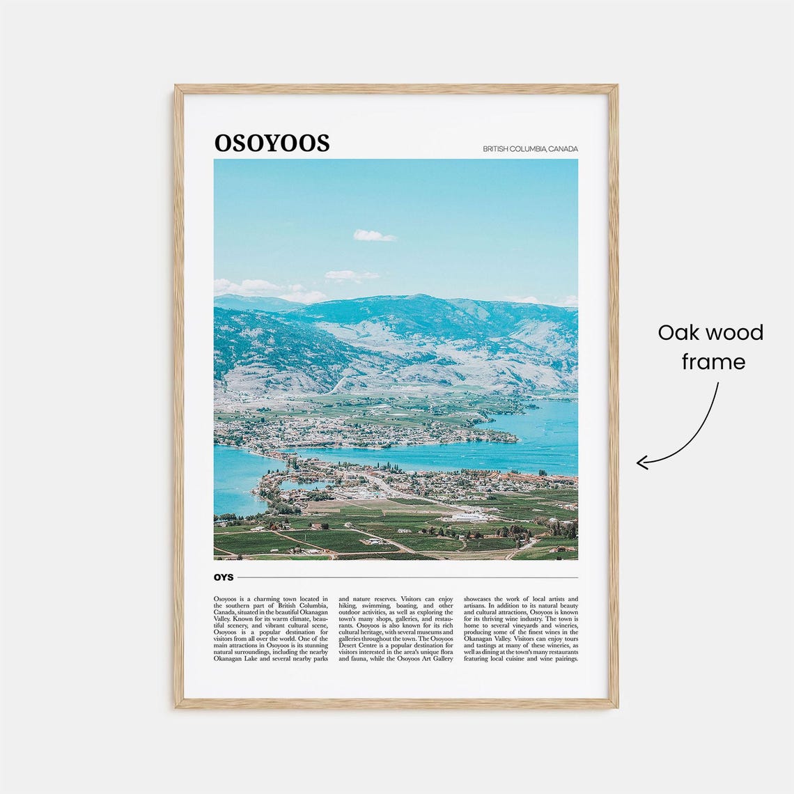 Osoyoos British Columbia Lake Town Vineyard Valley Travel Poster - Image 3