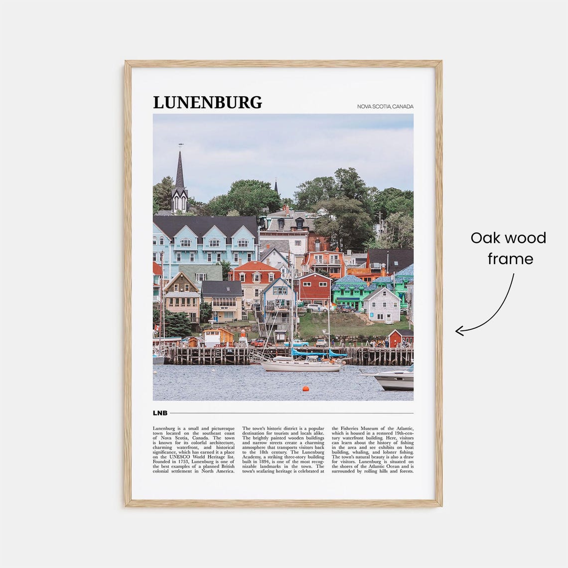 Lunenburg Nova Scotia Canada Colorful Harbor Houses Travel Poster - Image 3
