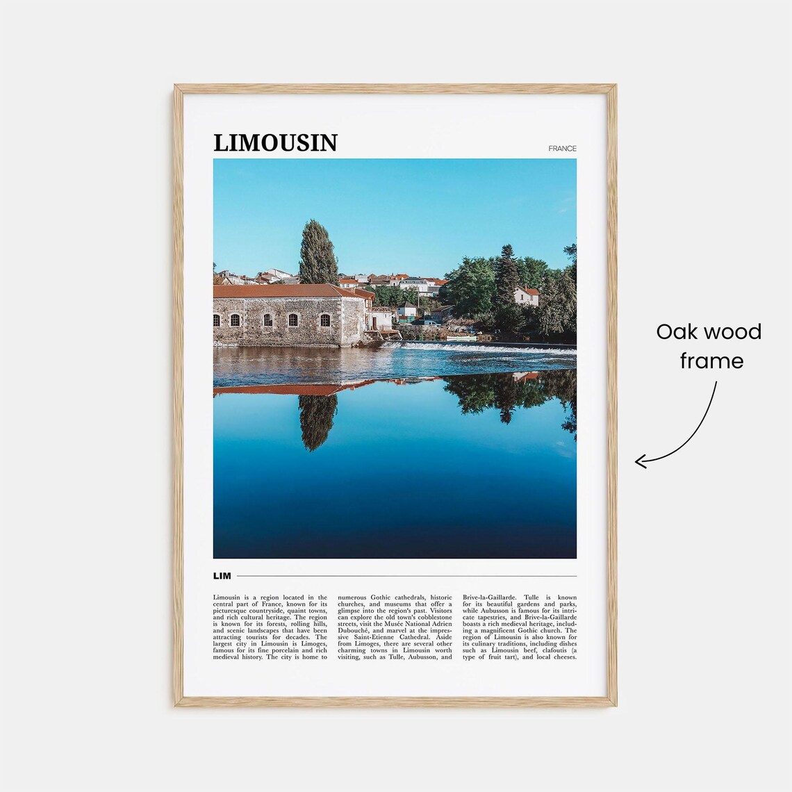 Limousin France Calm Riverside Old Town Travel Photography Poster - Image 3