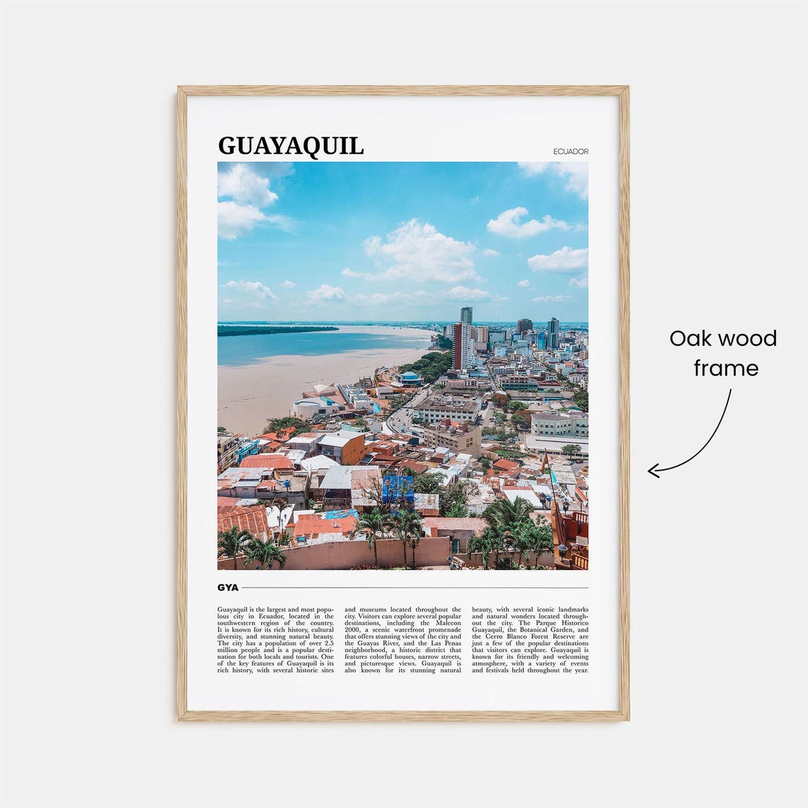 Guayaquil Ecuador Coastal City Bay Skyline Colorful Travel Poster - Image 3