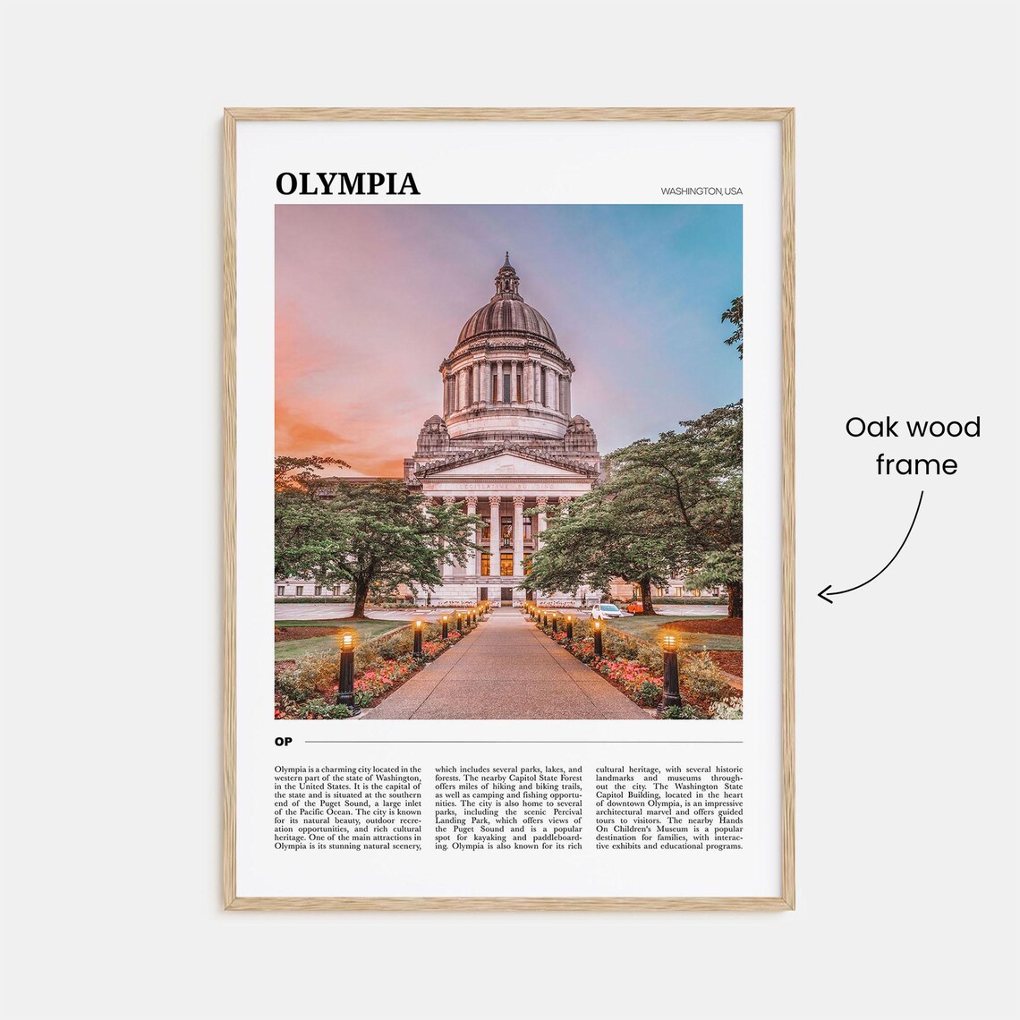 Olympia Washington USA State Capitol Sunset Dome Gardens Photo Poster - Image 3