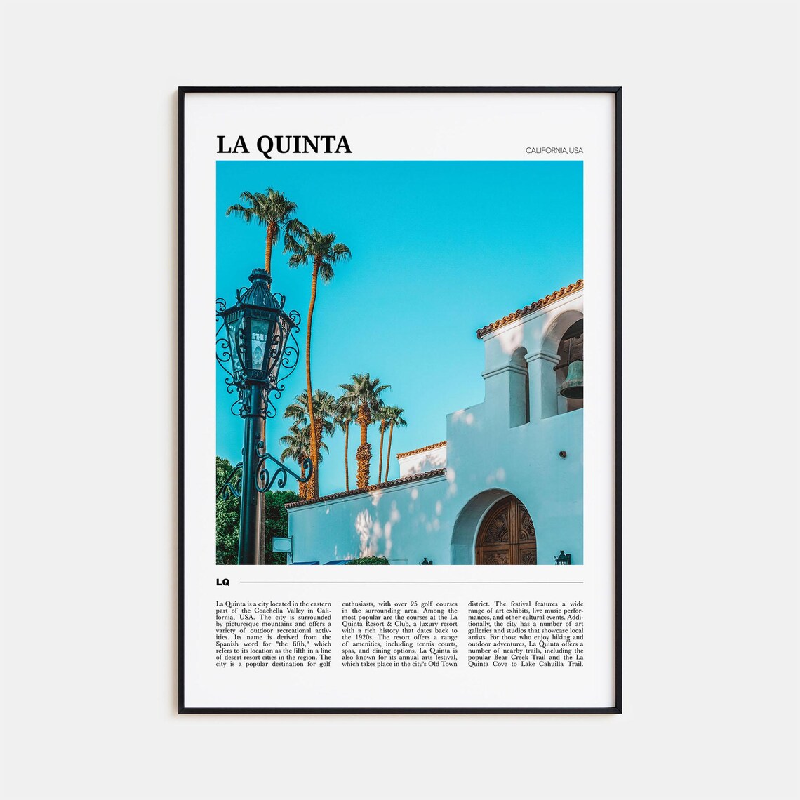 La Quinta Travel Poster, California USA Art Print
