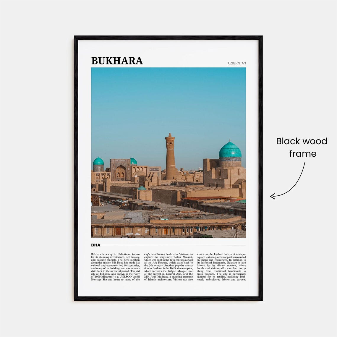 Bukhara Uzbekistan Ancient Silk Road City Turquoise Domes Poster - Image 2