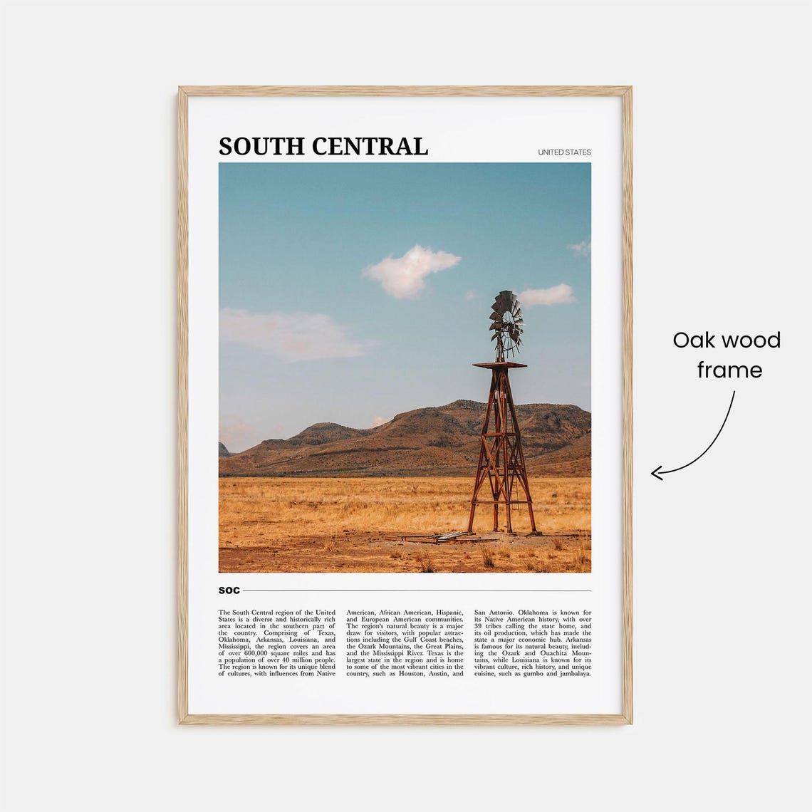 South Central USA Desert Windmill Rustic Western Scene Travel Poster - Image 3