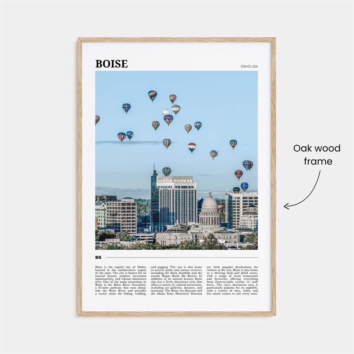 Boise Idaho City Skyline Hot Air Balloons Photography Travel Poster - Image 3