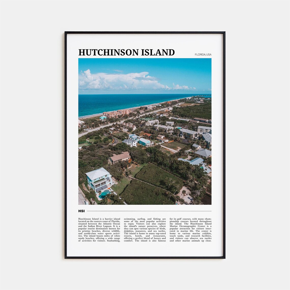 Hutchinson Island Travel Poster, Coastal Wall Art