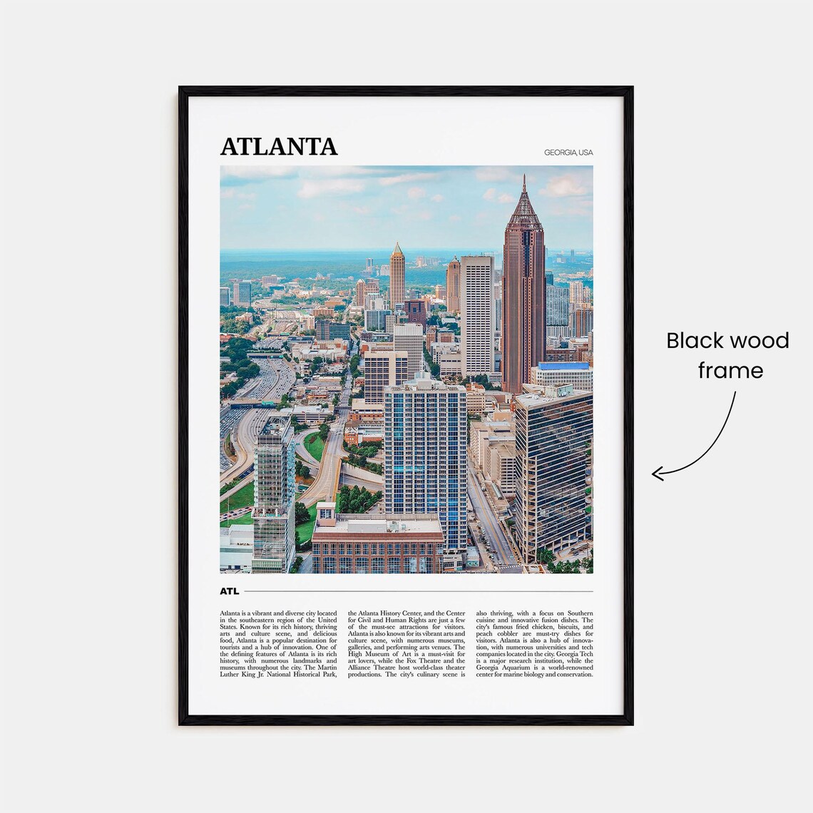 Atlanta Travel Poster No 1, Georgia USA Art Print - Image 2