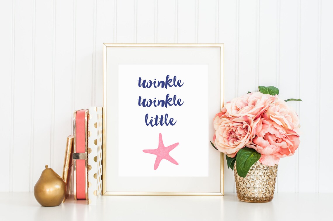 Twinkle Little Starfish Nursery Art Print