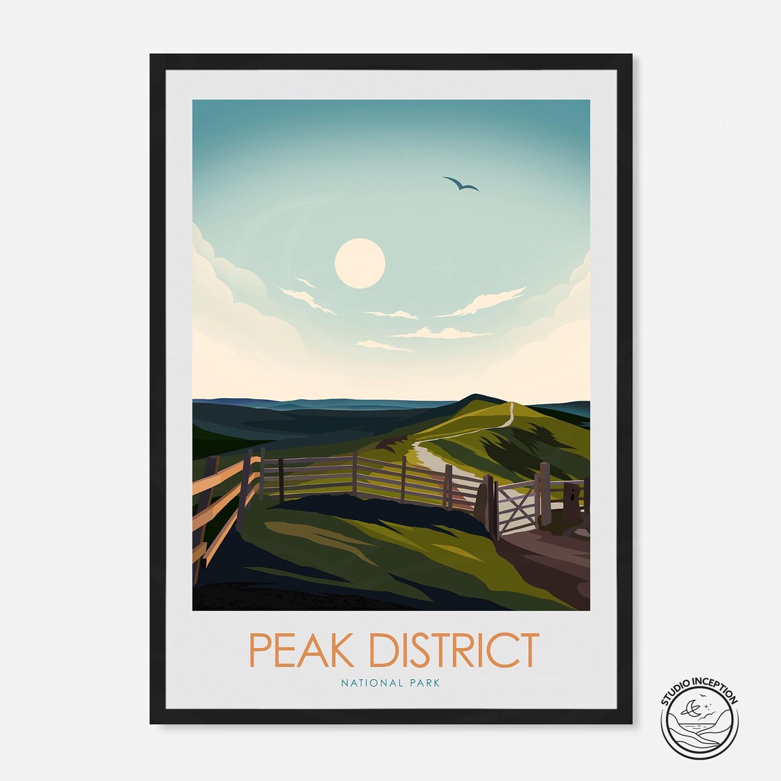 Peak District Mam Tor Travel Poster, England
