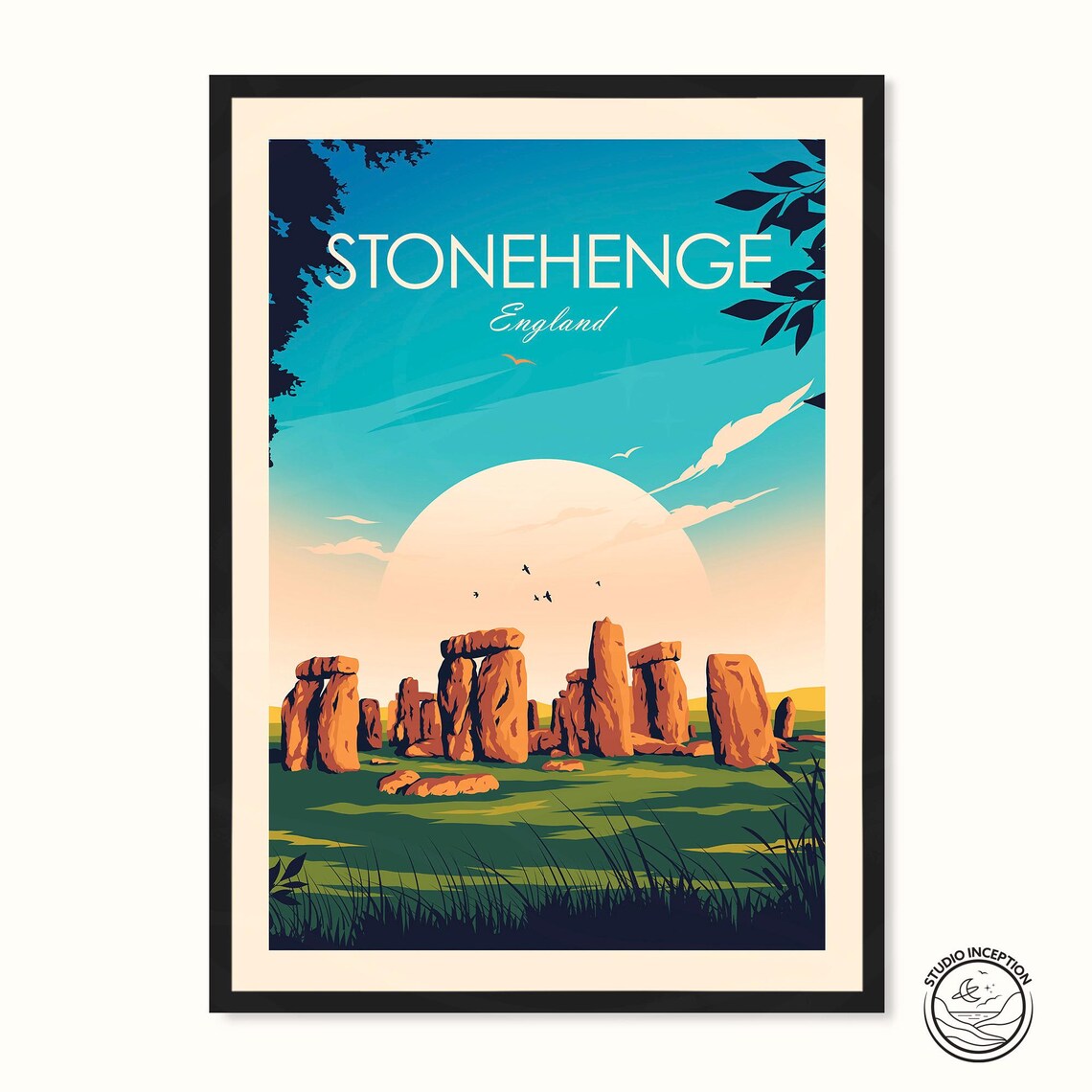 Stonehenge England Travel Poster Art Print