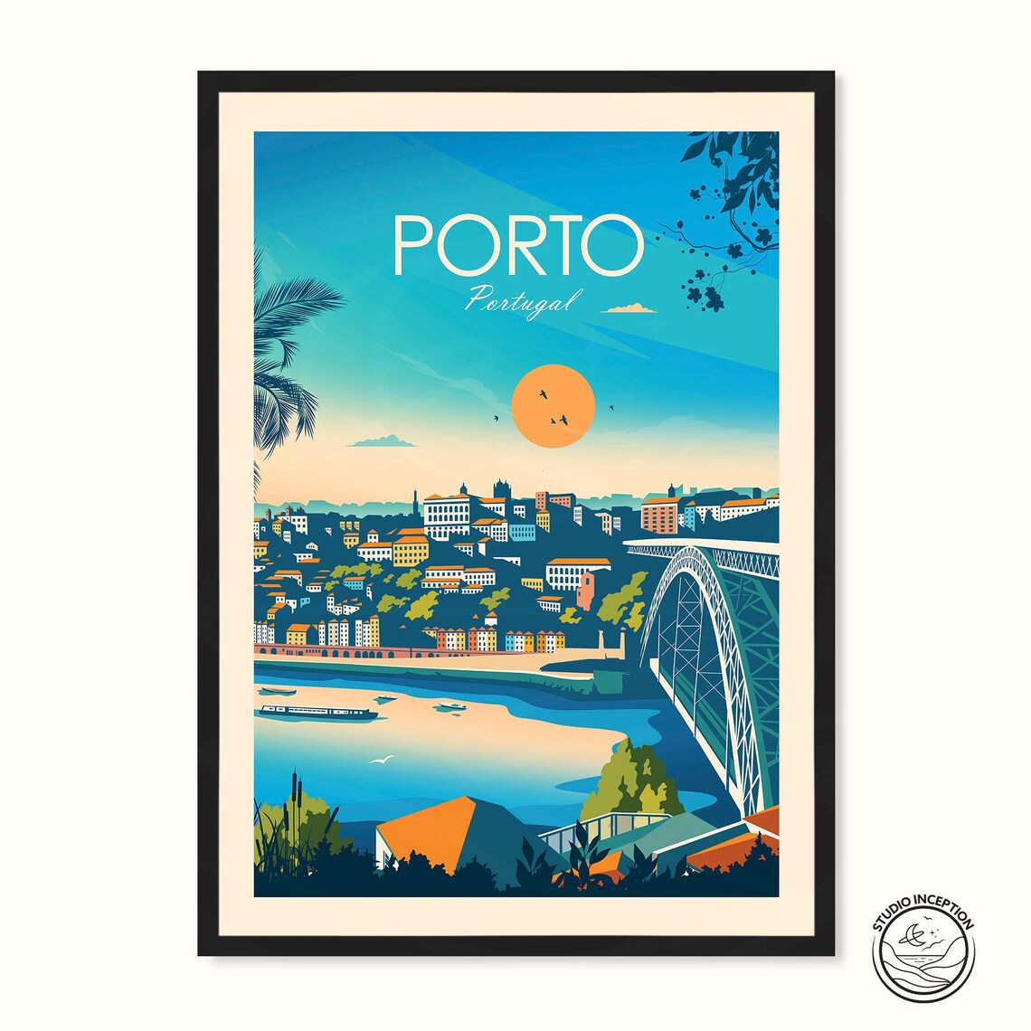 Porto Portugal Traditional Travel Poster, Living Room