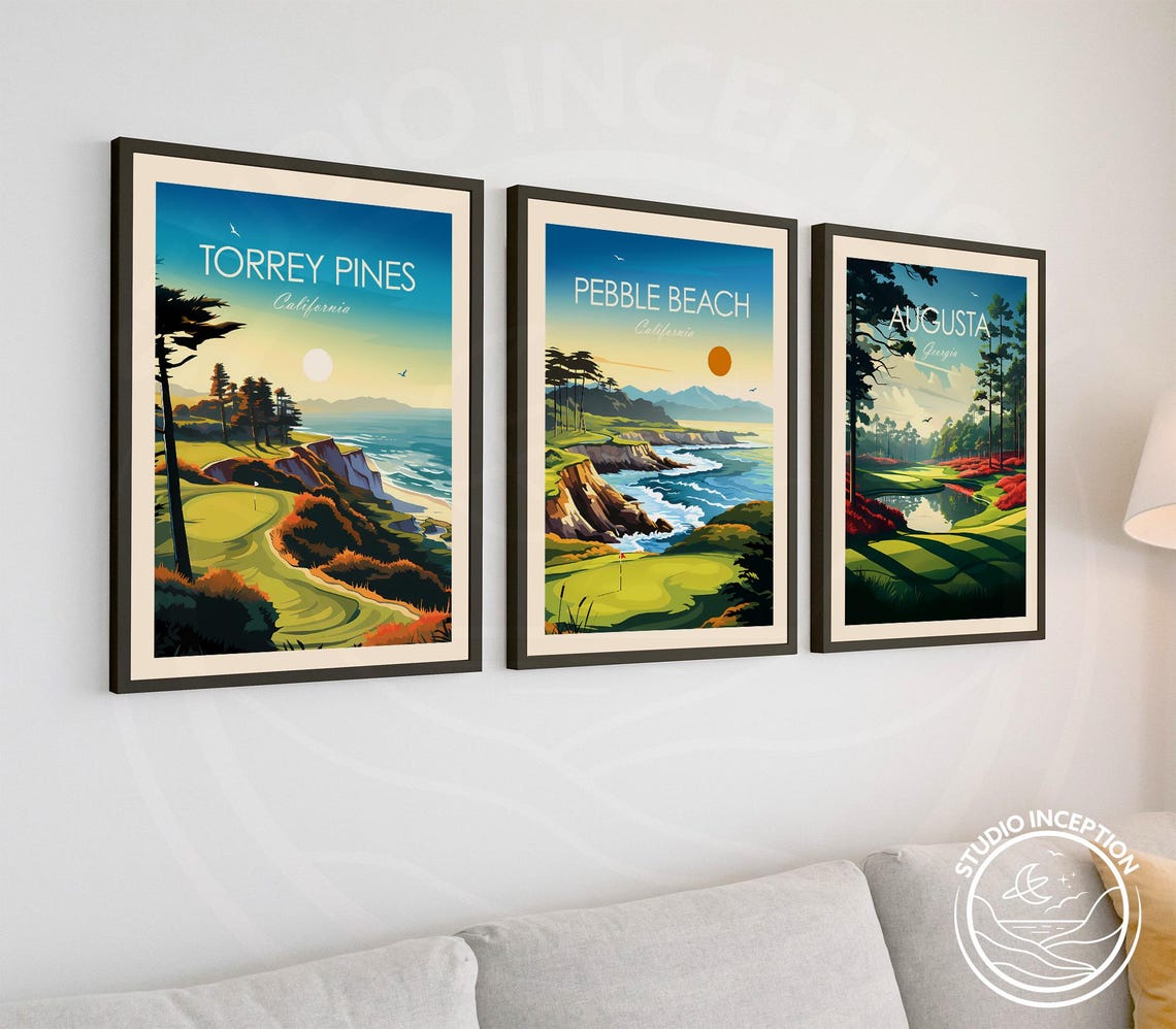 Torrey Pines California Cliffside Golf Course Ocean Sunset Poster - Image 3