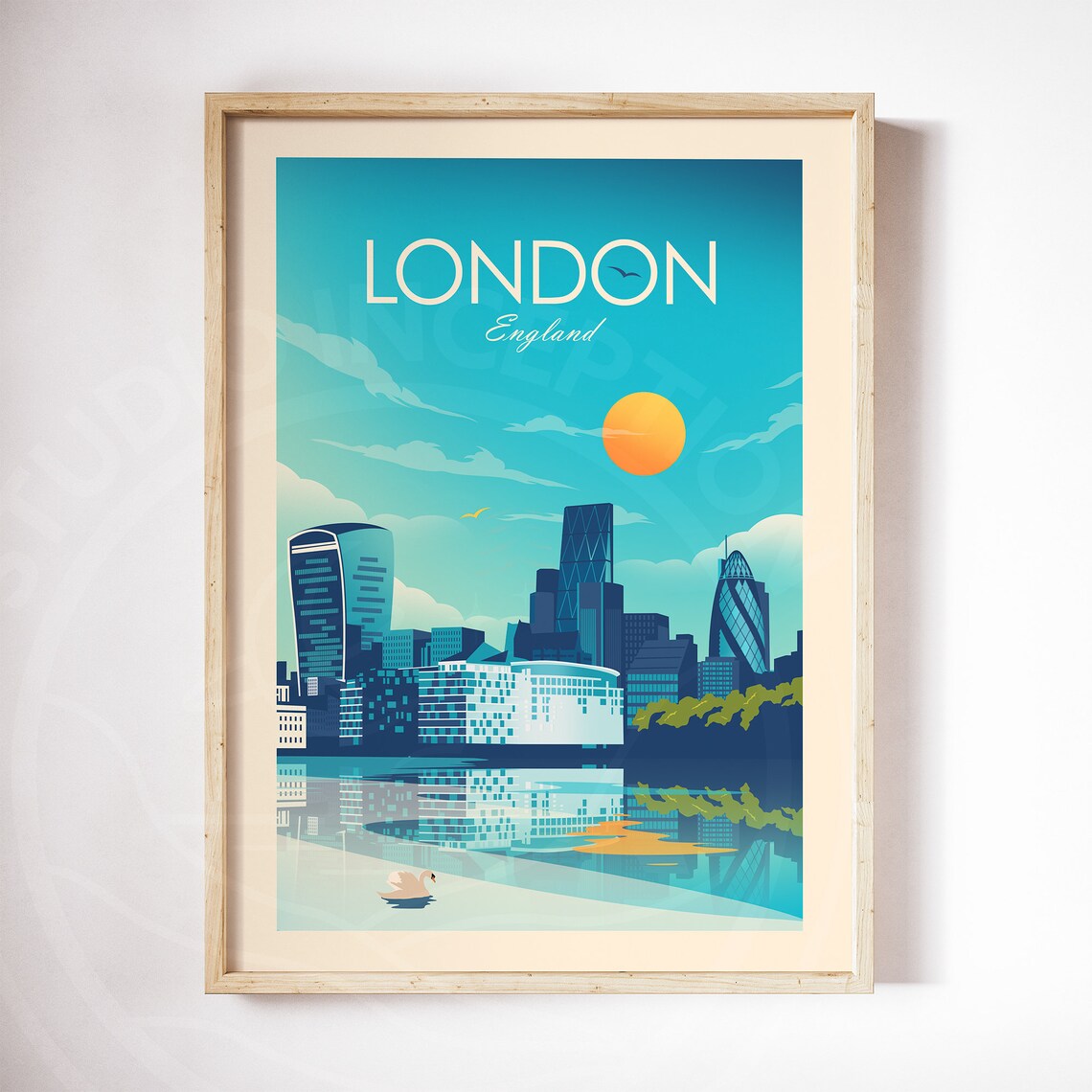 London Skyline Travel Poster, City Wall Art - Image 2