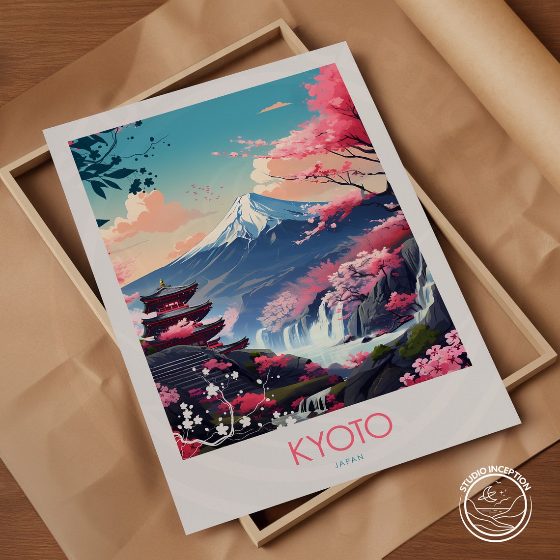 Kyoto Print Japan Travel Poster Japanese Wall Art Travel Gift Kyoto Home Decor Kyoto Travel Print Kyoto Illustration Custom Art Gift - Image 2