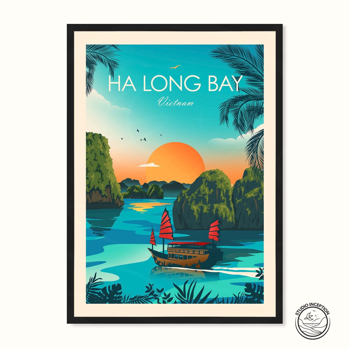 Ha Long Bay Vietnam Travel Poster, Vietnam Print