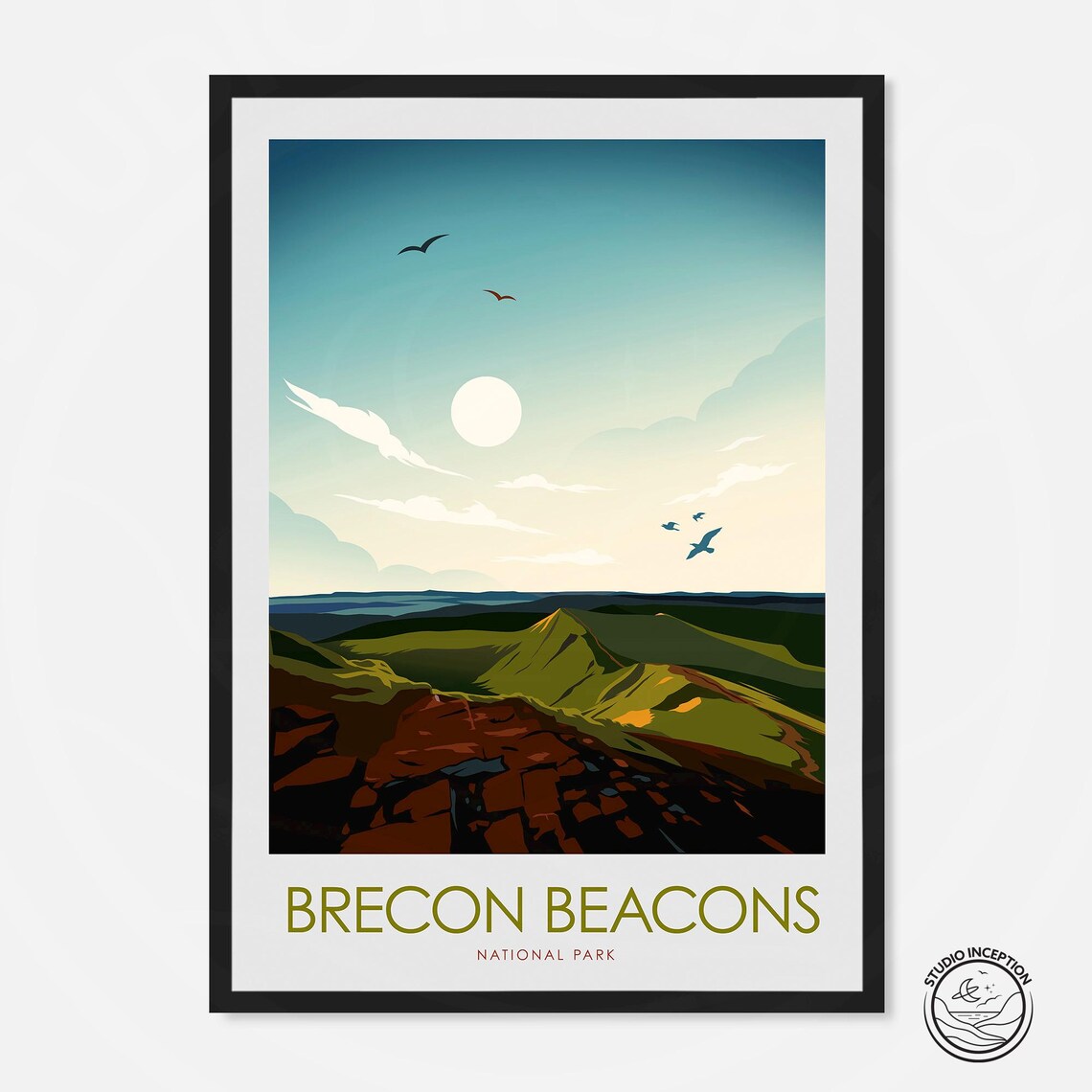 Brecon Beacons Pen Y Fan Travel Poster, South Wales