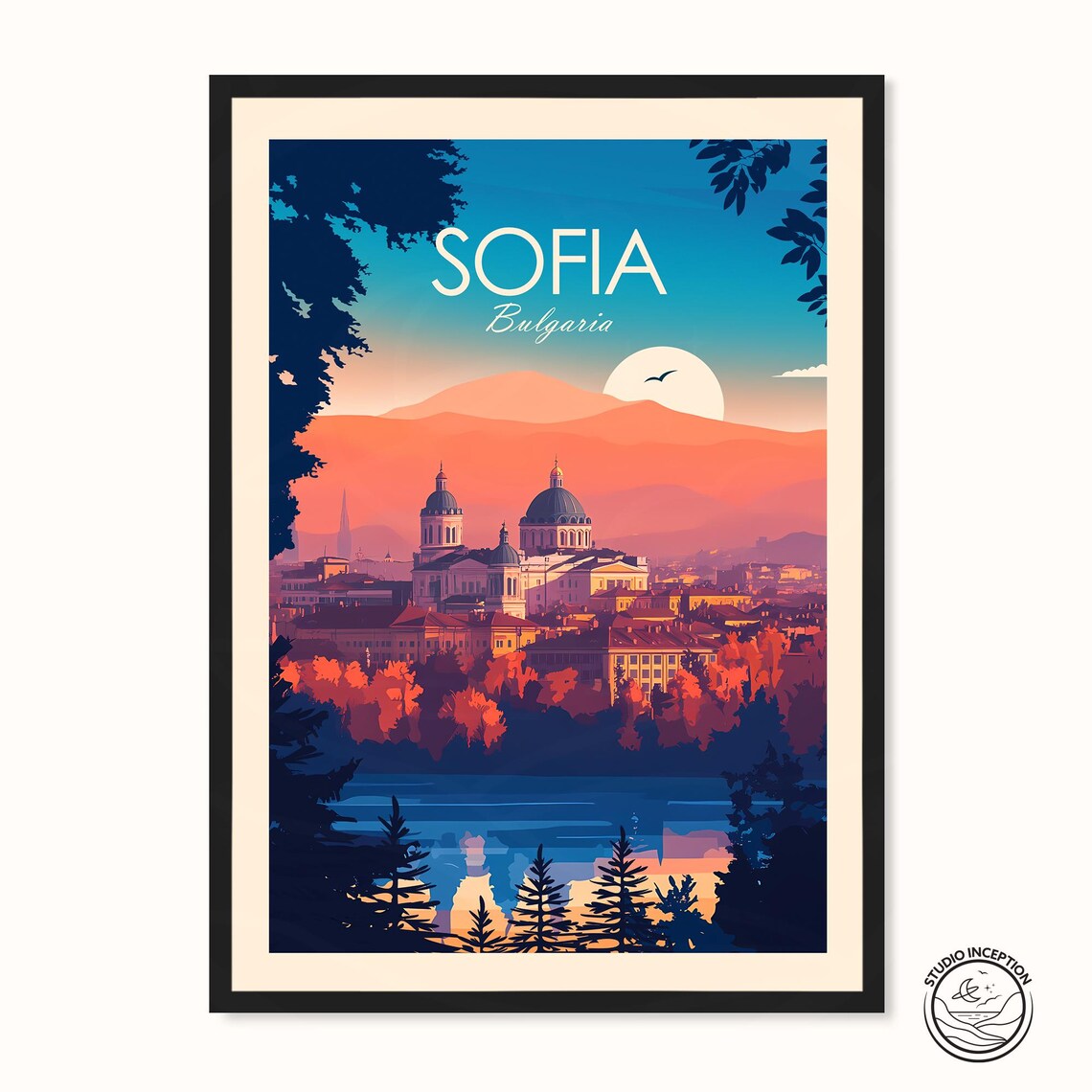 Sofia Travel Poster, Bulgaria Wall Art Print