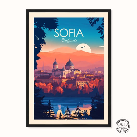 Sofia Travel Poster, Bulgaria Wall Art Print
