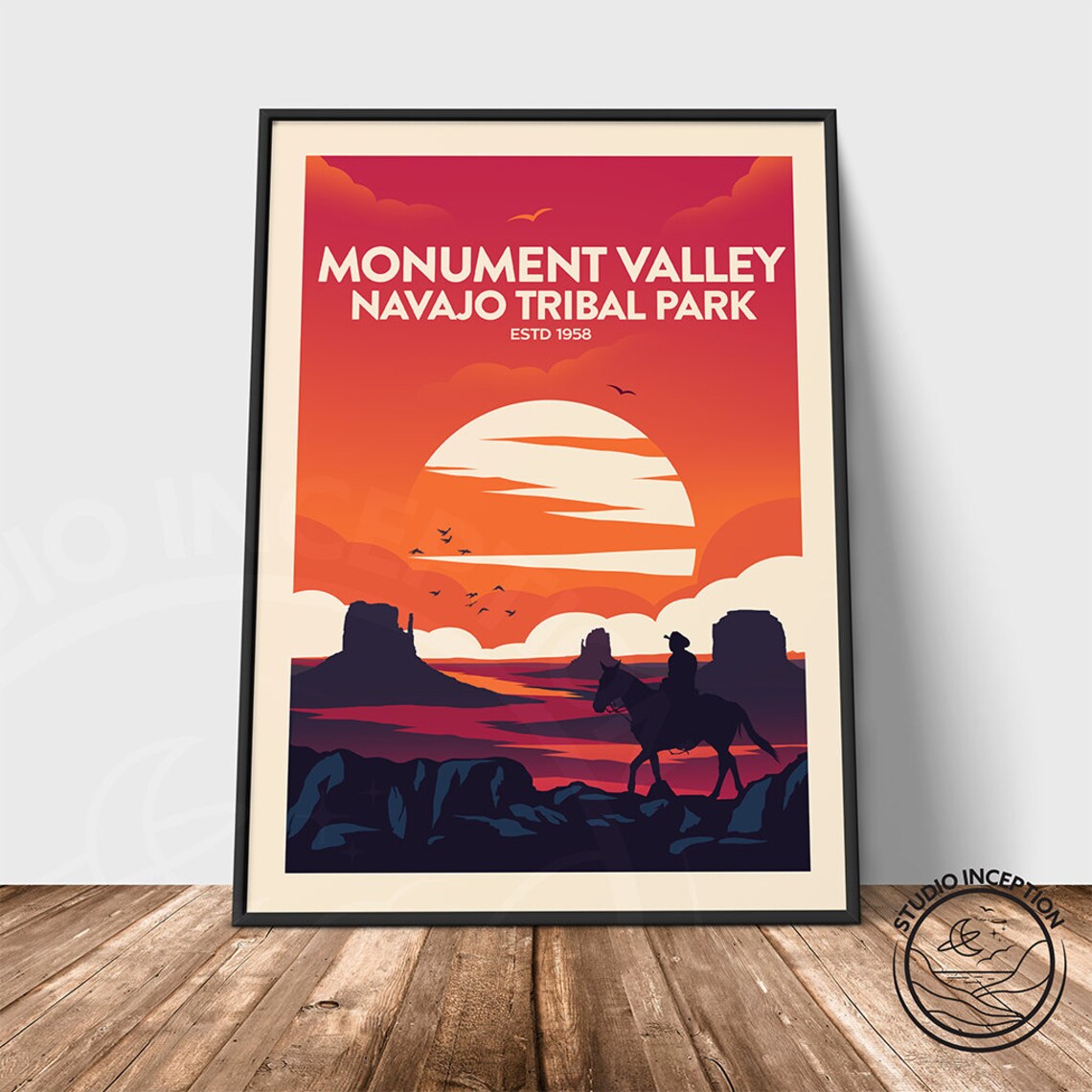 Monument Valley Travel Poster, Navajo Tribal Park - Image 3