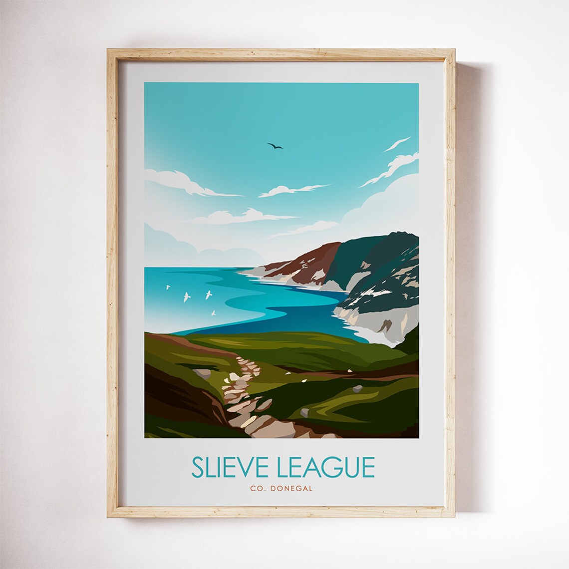 Slieve League Irish Travel Poster, Donegal Cliffs - Image 3
