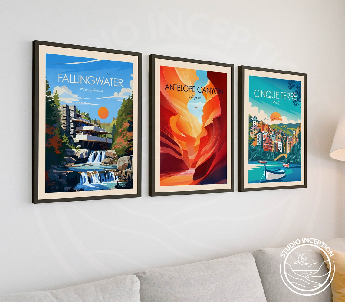 Fallingwater Pennsylvania Frank Lloyd Wright House Travel Poster - Image 2