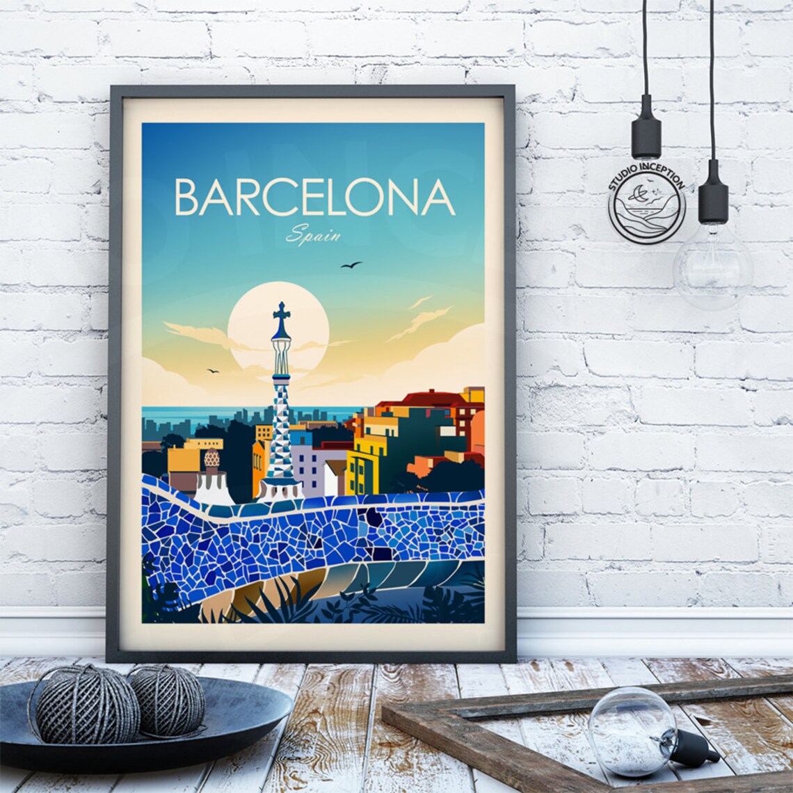 Barcelona Spain Decor Travel Poster - Image 3