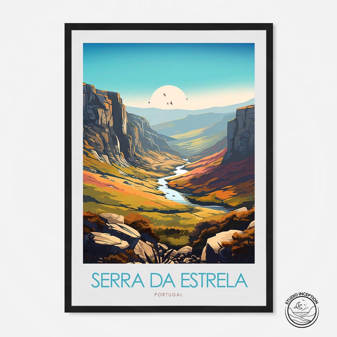 Serra Da Estrela Portugal Mountain Valley River Landscape Poster